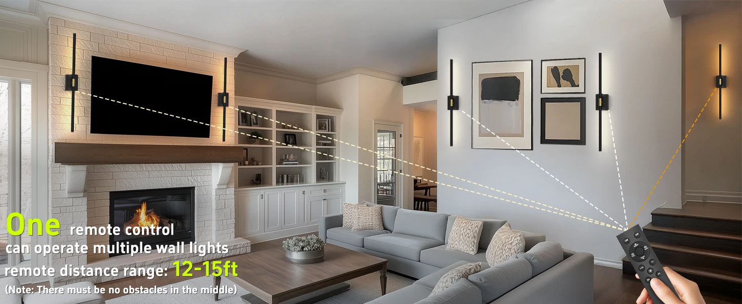 battery wall sconce with remote
