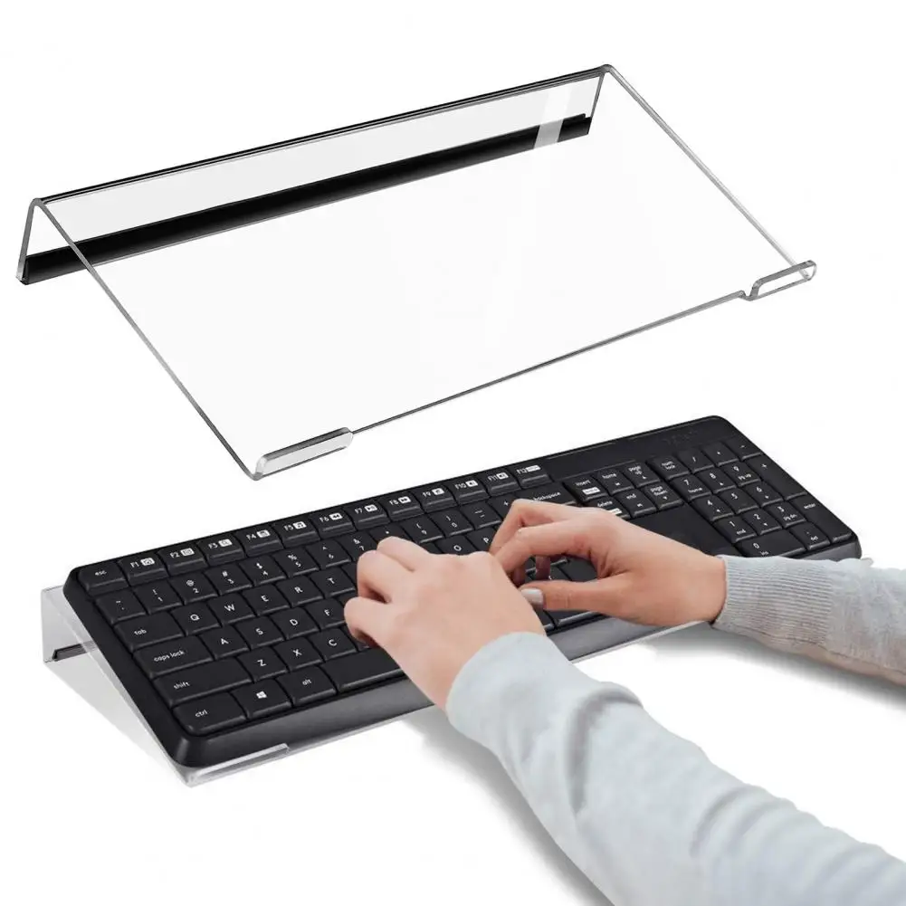 Acrylic Computer Keyboard Stand 78-Keys Riser Lift Tray Non-slip Transparent Desktop Keyboard Holder Computer Accessories Office