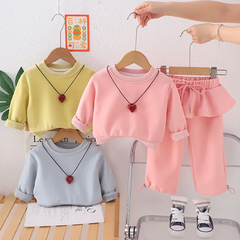 

Outfit Set Tops Skirt Curtain Pants Sets Hoodie Trousers Suits Baby Girl Autumn Stylish Trendy Casual Clothes Spring Sport Style