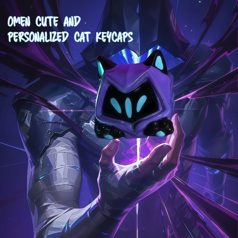 

Fearless Contract Omen Cat Theme Keycaps Cute Original Personalize Customization DIY Cross Axis Hole SA Highly Handmade Painting