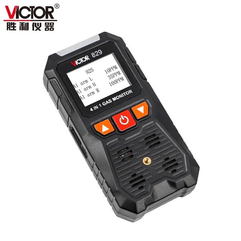 VICTOR 829 New Product Gas Monitor Combustible Gas (LEL) Oxygen (O2) Hydrogen Sulfide (H2S) Carbon Monoxide (CO)Gas Detector