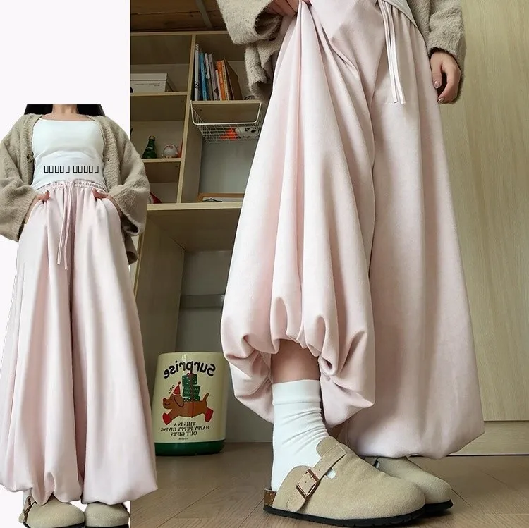 

Корейская милая мягкая уютная трикотажная юбка с высокой талией, брюки, женская осенне-зимняя новая модель мяса, скрывающая утягивающая девять очков...