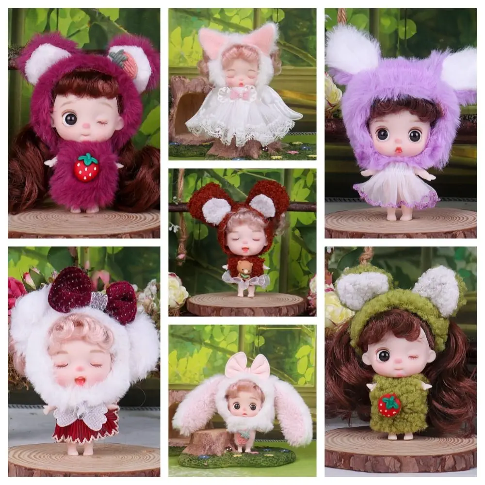 10cm Dress Up Toys Movable Joint Doll Dress Up Girl Dolls Princess Toy BJD Baby Doll Rabbit Ear Bear Beautiful Cute Safety Toys