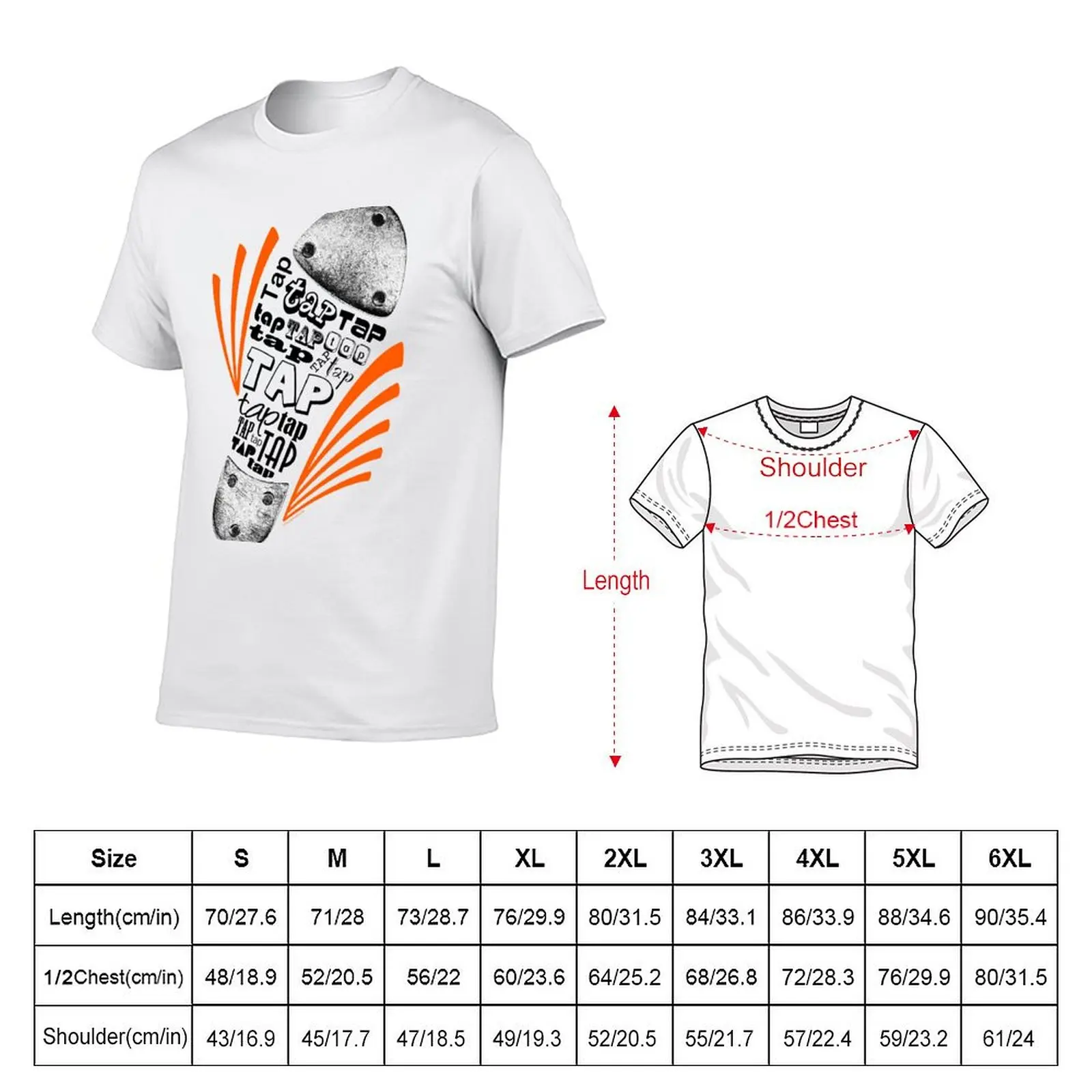 Tap Shoe Grayscale T-Shirt Festival Casual Short Sleeve