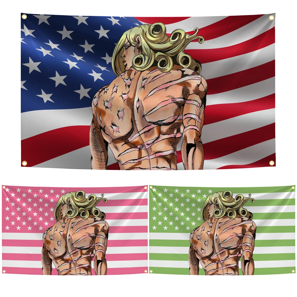 Steel Ball Run's Main Antagonist American Flag Tapestry Outdoor Funny Decor Funny Valentine anime Flags Home Objects Hanging