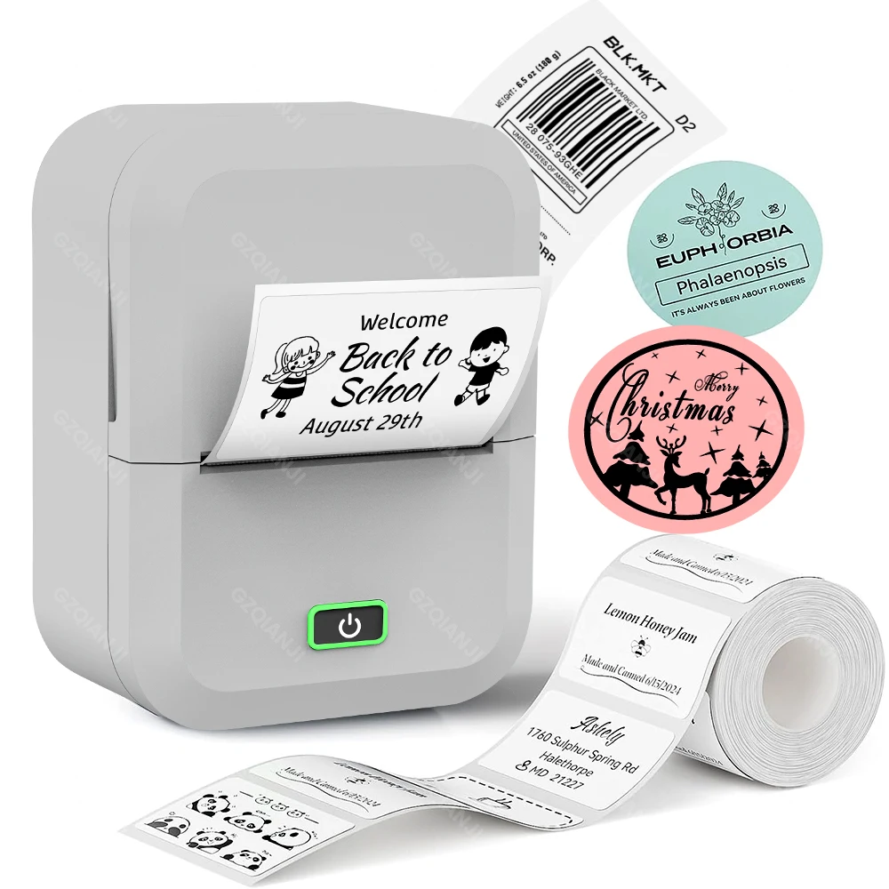 20-50mm X2 Portable Thermal Label Printer Wireless Sticker Printer For Home Adhesive Label Maker Compatible With iOS & Android