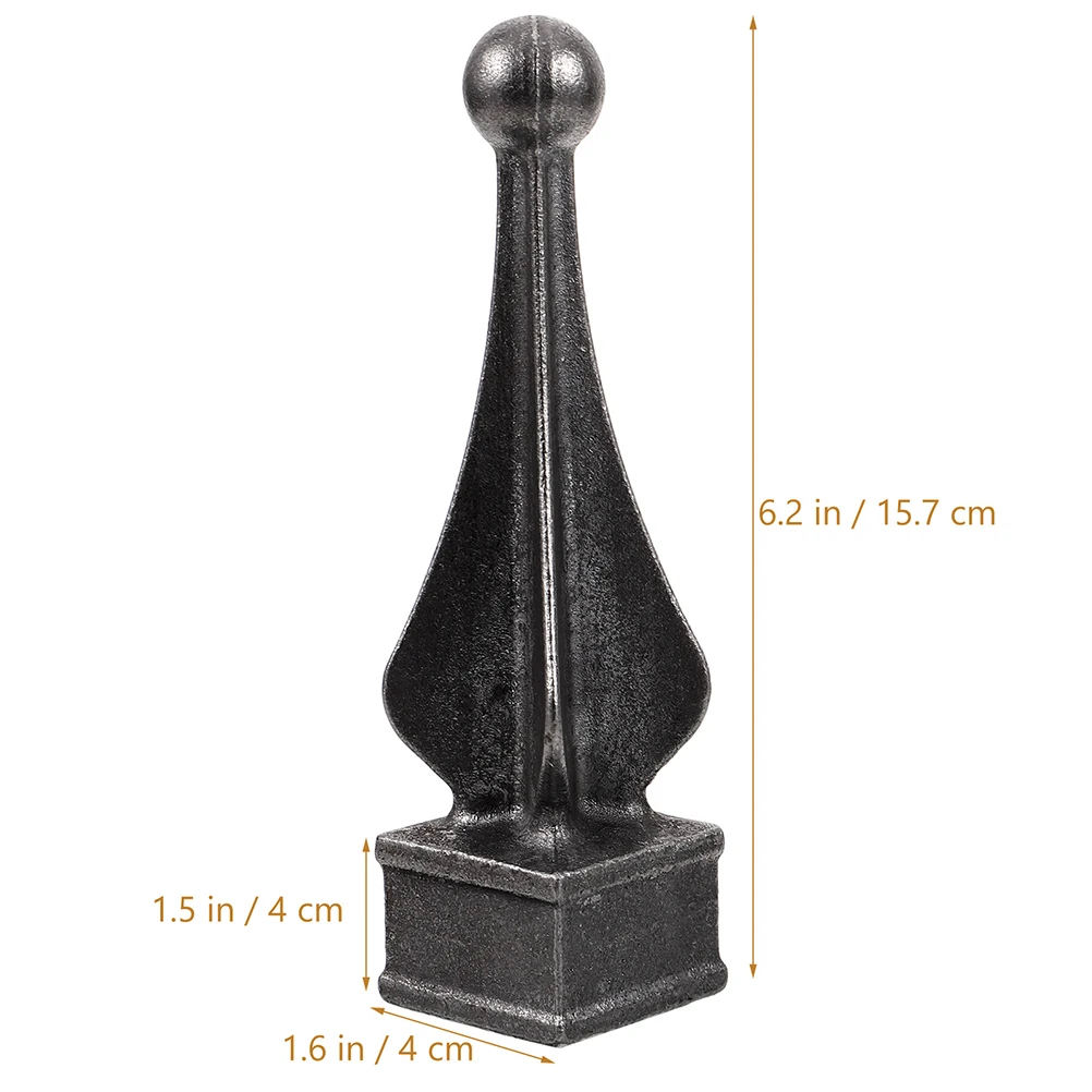 

2pcs Fence Post Finials Wrought Iron Guardrail Accessories Decorative Metal Yard Garden Fence Toppers Outdoor Security