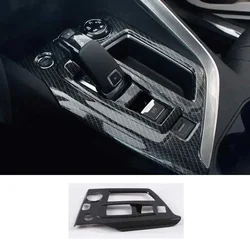 carbon fiber Car Center Console Gear Shift Panel Cover Chrome Decoration for Peugeot 3008 5008 2017 2018 2019 2020 2021 gt auto