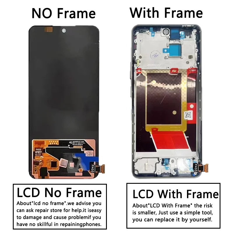 6.67\\\\\\\" Super AMOLED Wyświetlacz LCD z Ekranem Dotykowym Digitizer do Realme 13+ (RMX5002, RMX5000) - Zamiennik LCD — zdjęcie produktu 4