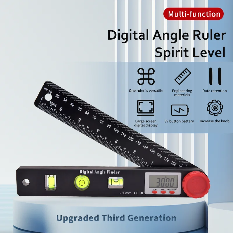 

Digital Angle Ruler Spirit Level Angle 0-999.95°Digital Instrument Angle Inclinometer Electronic Goniometer Detector Level Ruler