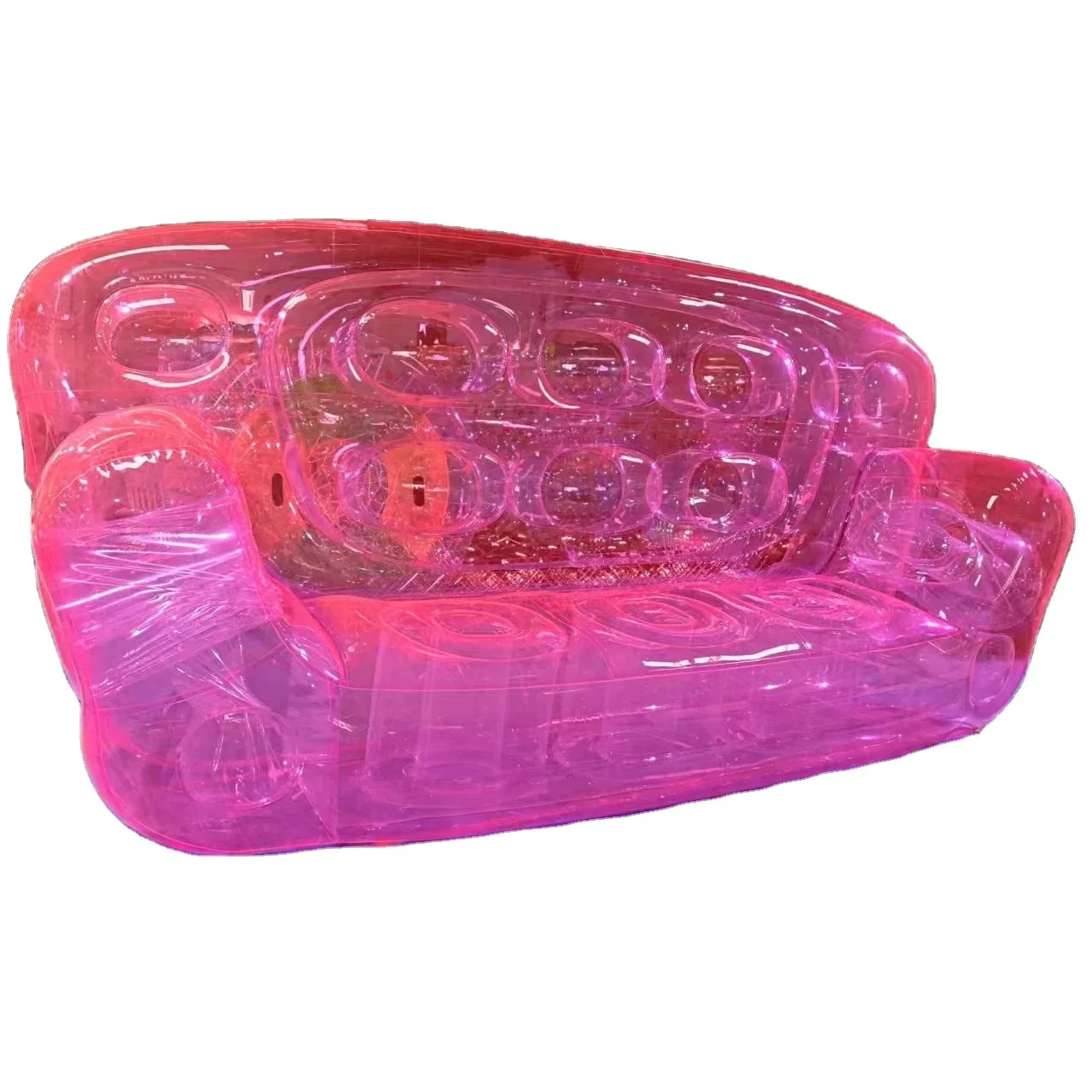 Canapé Gonflable Rose Confortable pour l'Extérieur, Logo de Conception Personnalisée Clair PVC4