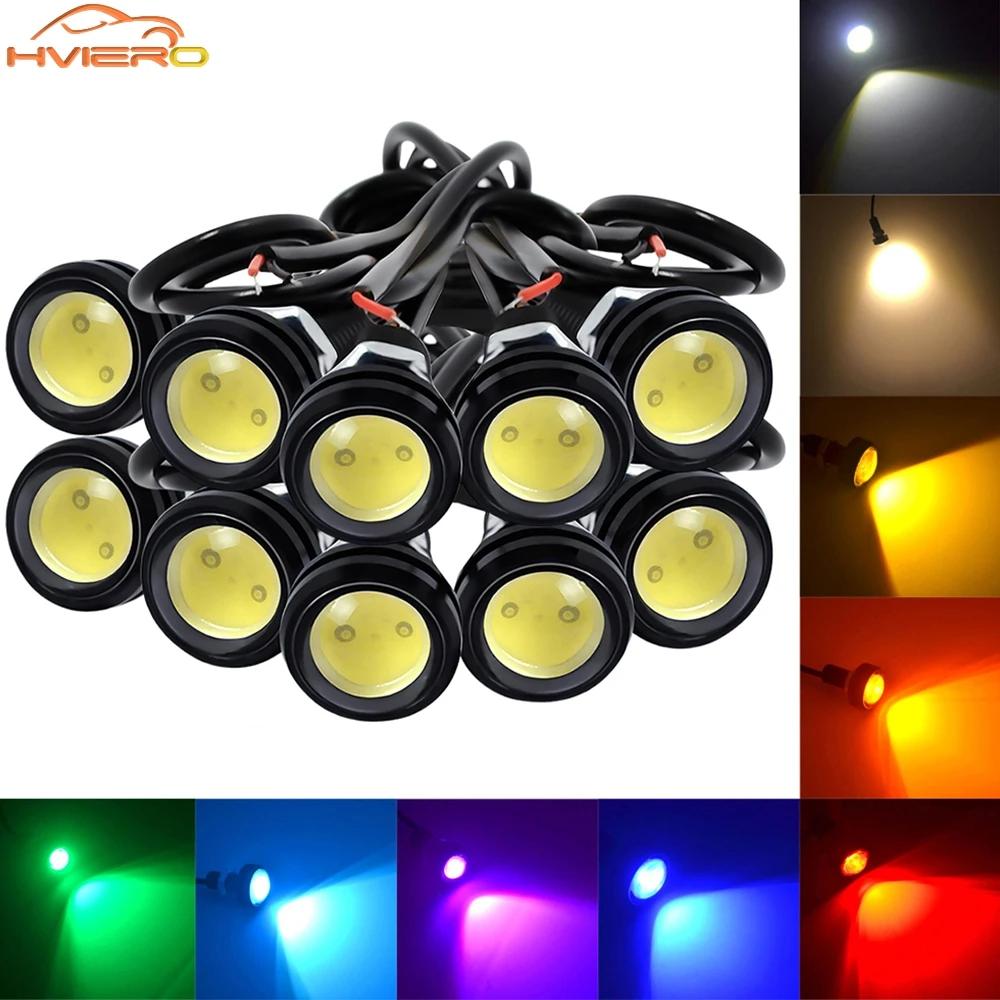 

10PCS Car Daytime Running Light 23/18MM Eagle Eye Led DRL Lights DC 12V Reverse Parking Signal Automotive Lamps IP65 Waterproof