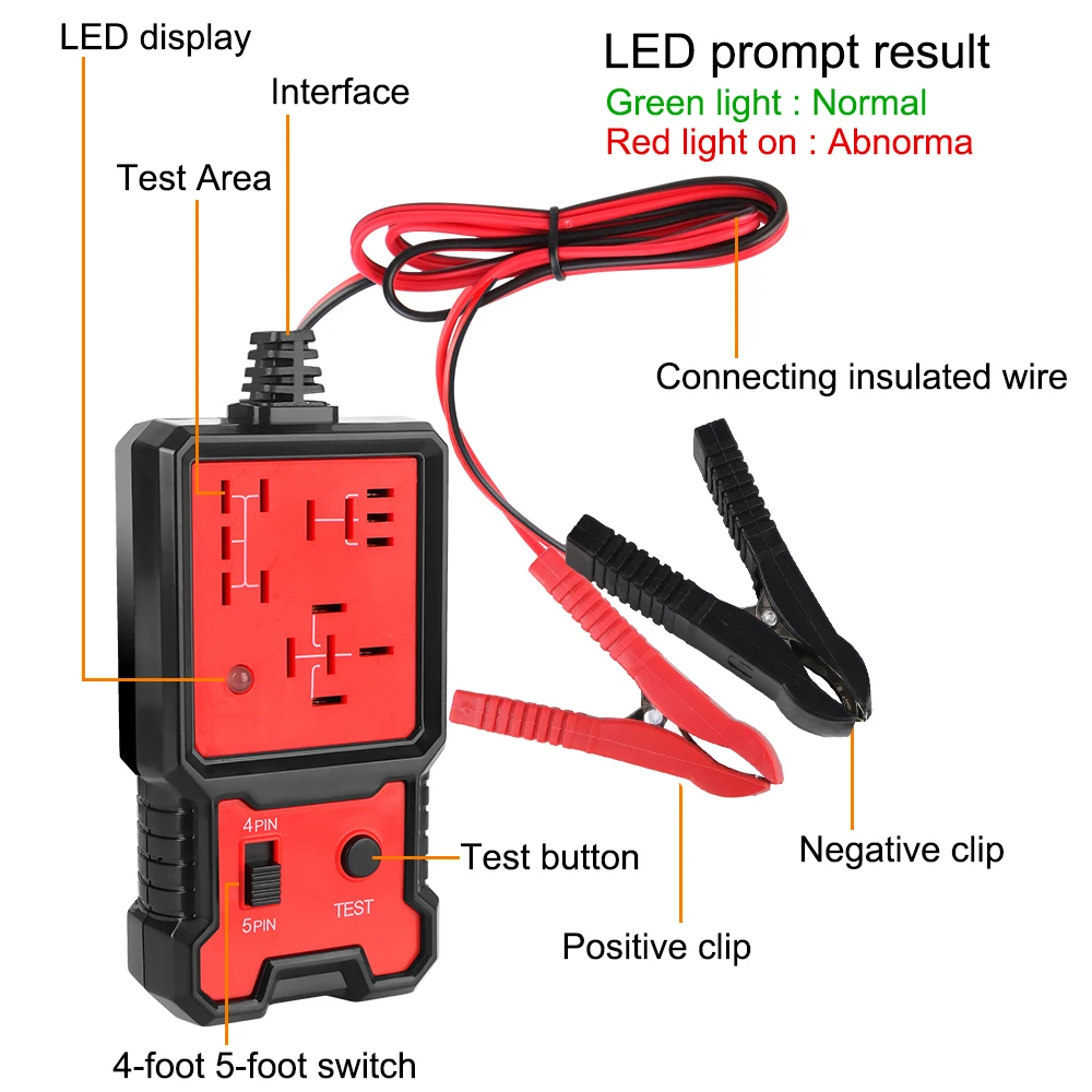 Universal 12V Car Relay Tester Electronic Automotive Relay Tester For Auto Battery Checker Alternator Analyzer Diagnostic Tool