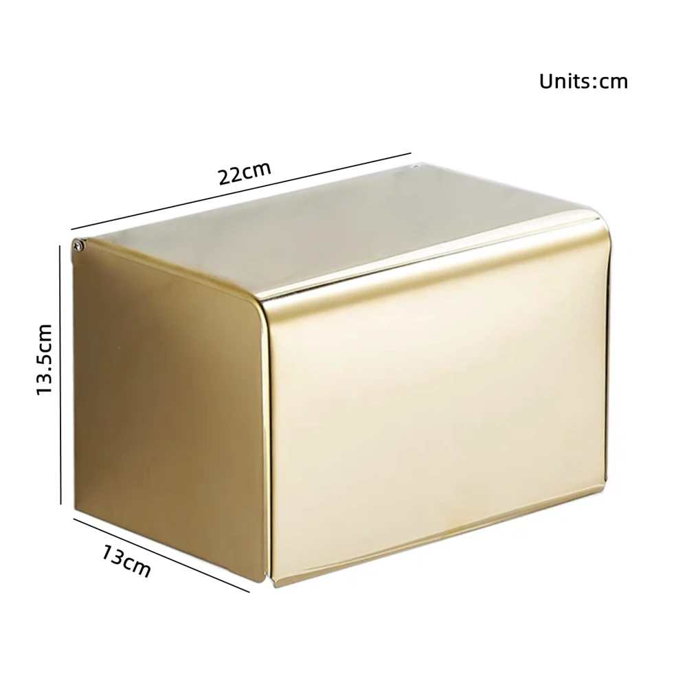 Tissue Paper Box 304 Stainless Steel Black/Gold Toilet Paper Holder Waterproof Paper Shelf Wall Mounted Hotel Home Storage Rack