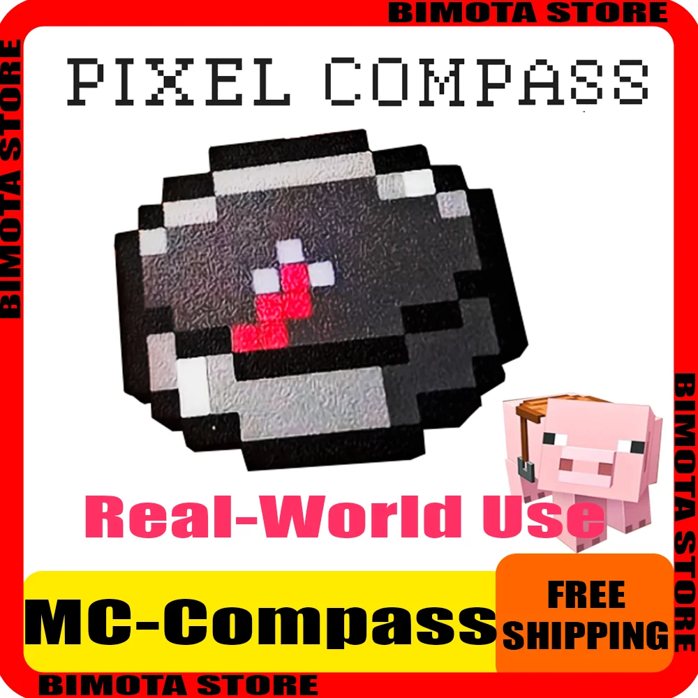 

Anime Minecraft Compass Pixel Wind Peripheral 3D Printing Magnetic Movable Keychain Pendant Gift MC MY WORLD Real-World Use