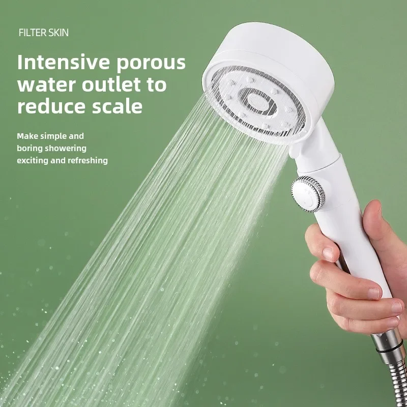 Beauty five level pressurized showerhead, one click water stop showerhead, handheld showerhead, full nozzle showerhead