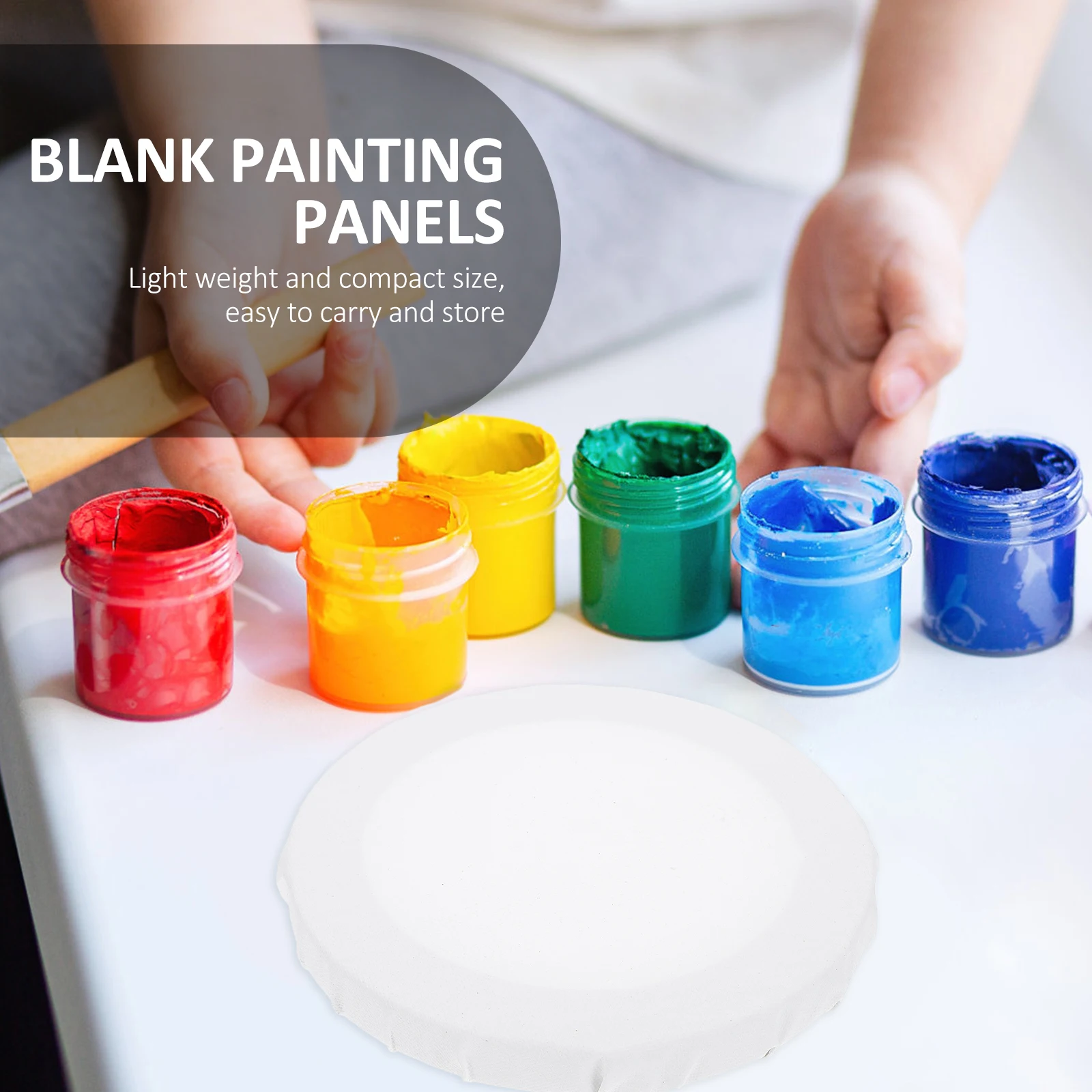 

3 Pcs DIY Panels Canvas Frame Blank Painting Board for Oils Acrylics Tempera Art Supplies Round Art Panels Storage Gift