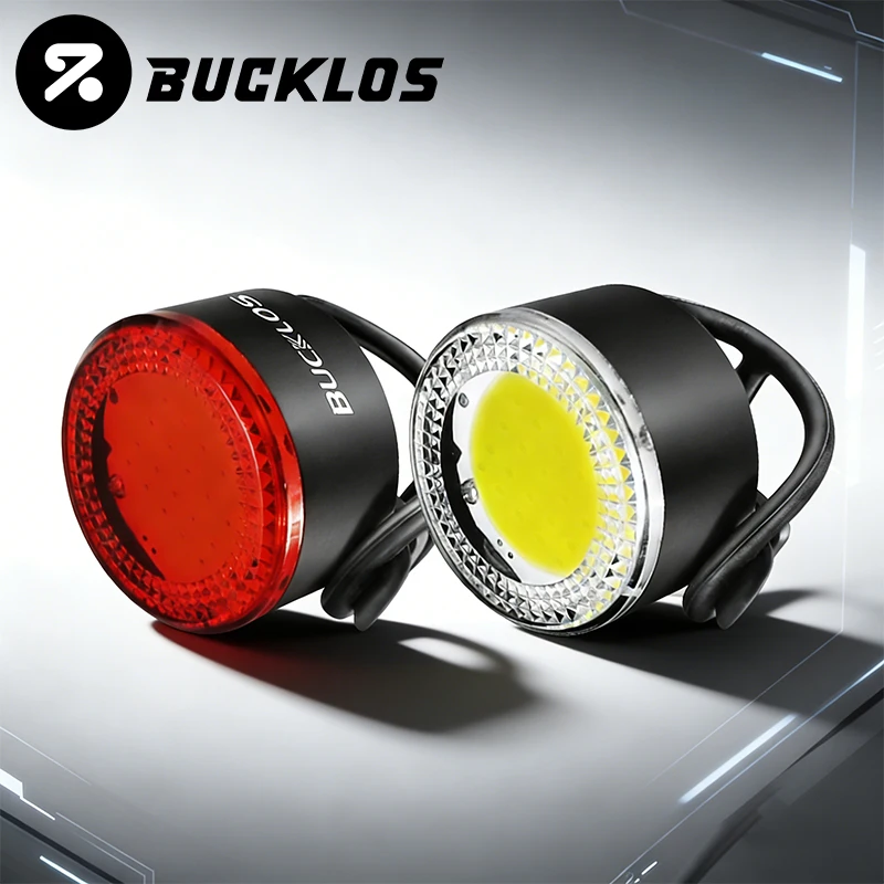 AliExpress BUCKLOS COB Bicycle Lights Rechargeable Front Rear Bike COB Lights Night Cycling Safety Warning Light 4 Modes Bicycle COB Lamp