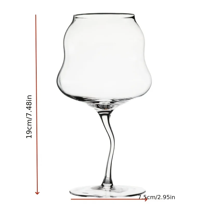 High-Value Red Wine Glass 1/2pcs High-Value Home Red Wine Glass - Wave-shaped High-legged Cup Crystal Twist Body Cup
