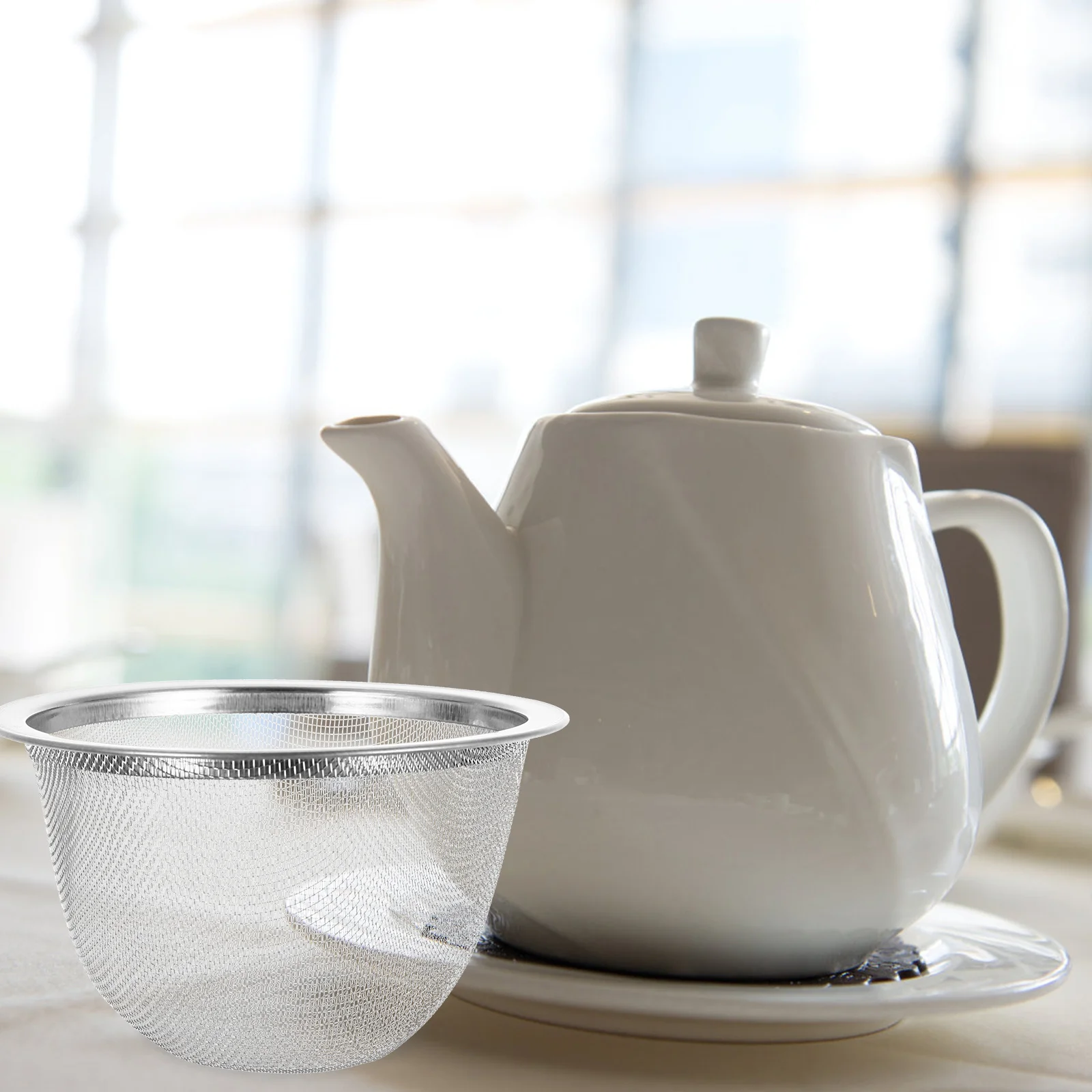 

Luxshiny Stainless Steel Tea Filter 8Pcs 2.83 Inch Loose Leaf Strainer Mesh Basket for Teapots Coffee Infuser Kitchen Accessory