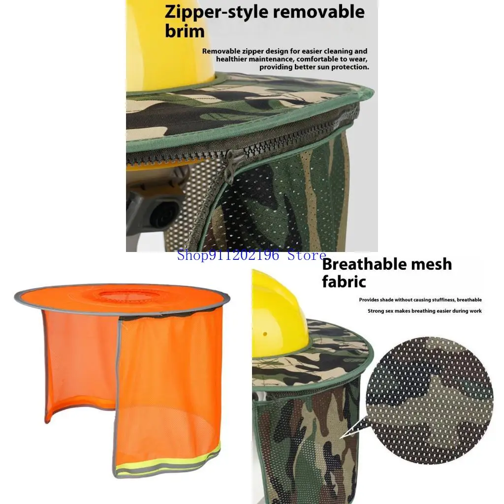 

Universal Sun Protections Safety Helmet Cover Breathable Quick Dry Fabric Detachable Zippers Visors For Outdoor Job