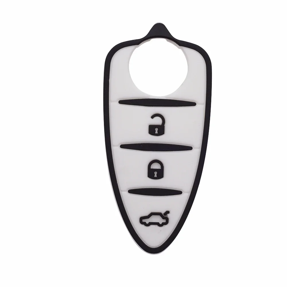 Cocolockey Rubber Key Pad Fit for Alfa Romeo Mito Giulietta 159 GTA Silicone 3 Buttons Flip Remote Car Accessories for Girls