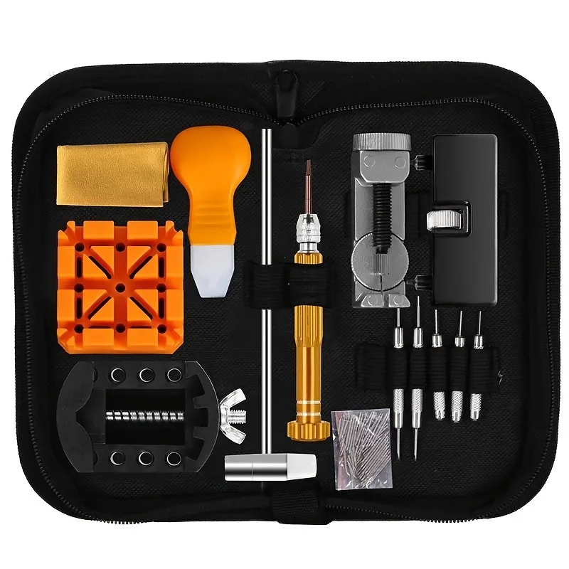 77pcs Professional Watch Repair Kit - Battery Replacement Tool Kit, Link Removal Tool, Watch Band Pins & More - 18 Kinds of Size