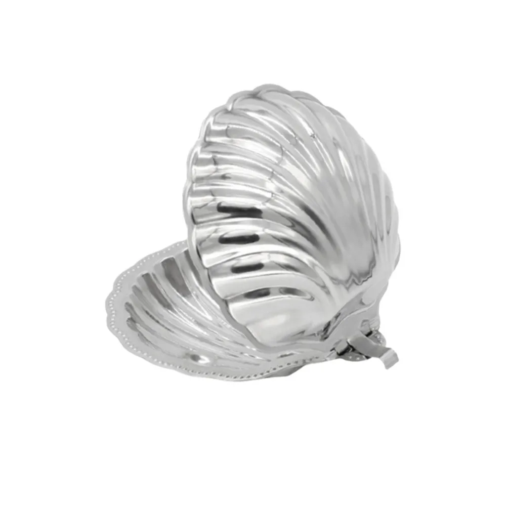 

INS 304 Stainless Steel Shell Shaped Dessert Dish Retro Rust-proof Cheese Dish French Style Decorative Butter Dish Tea Table