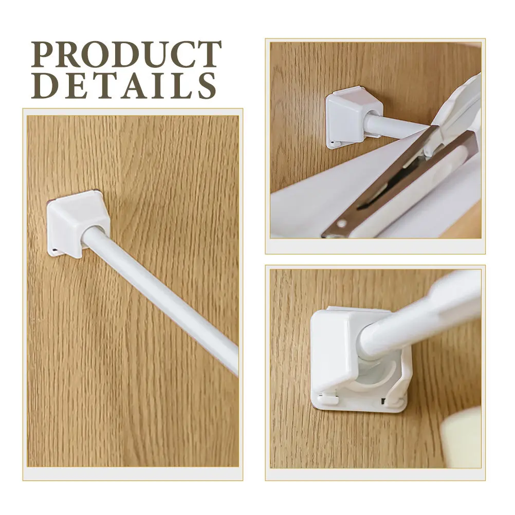 Curtain Rod Brackets 4 Pack Heavy Duty Plastic Wall Mount Pole Holders for Bedroom Closet Office Windows