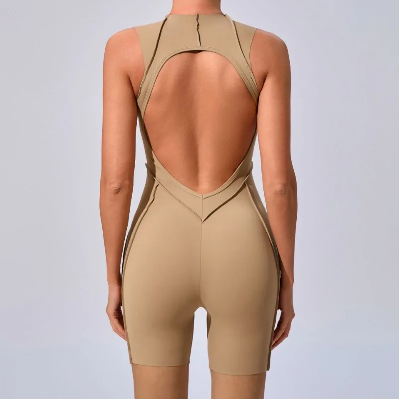 New Three-dimensional Line Tight Sports Fitness Yoga Jumpsuits Hip-lifting Open Back High elasticity Outdoors Gym Bodysuit Women