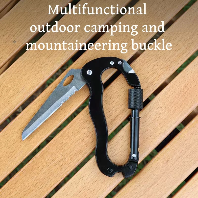 NEW 5 in1 Outdoor Multi Function Mountaineering Buckle Fast Hanging Buckle Cross Screwdriver Carabiner Bottle Opener Wine Opener