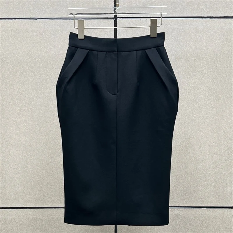 women's skirt New high waisted slim fit straight tube skirt for autumn 2026 Pleated casual long skirt y2k women's half skirt