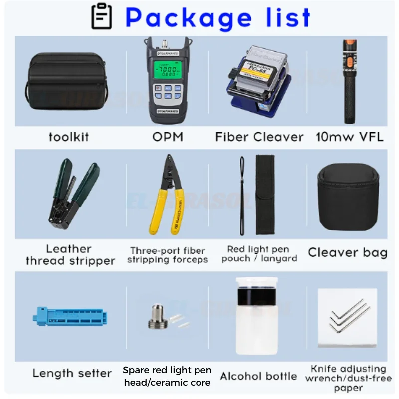 FTTH Fiber Optic Tool Kit With Fiber Optica Power Meter And 10mW Visual Fault Locator FC-6S FTTH Tool