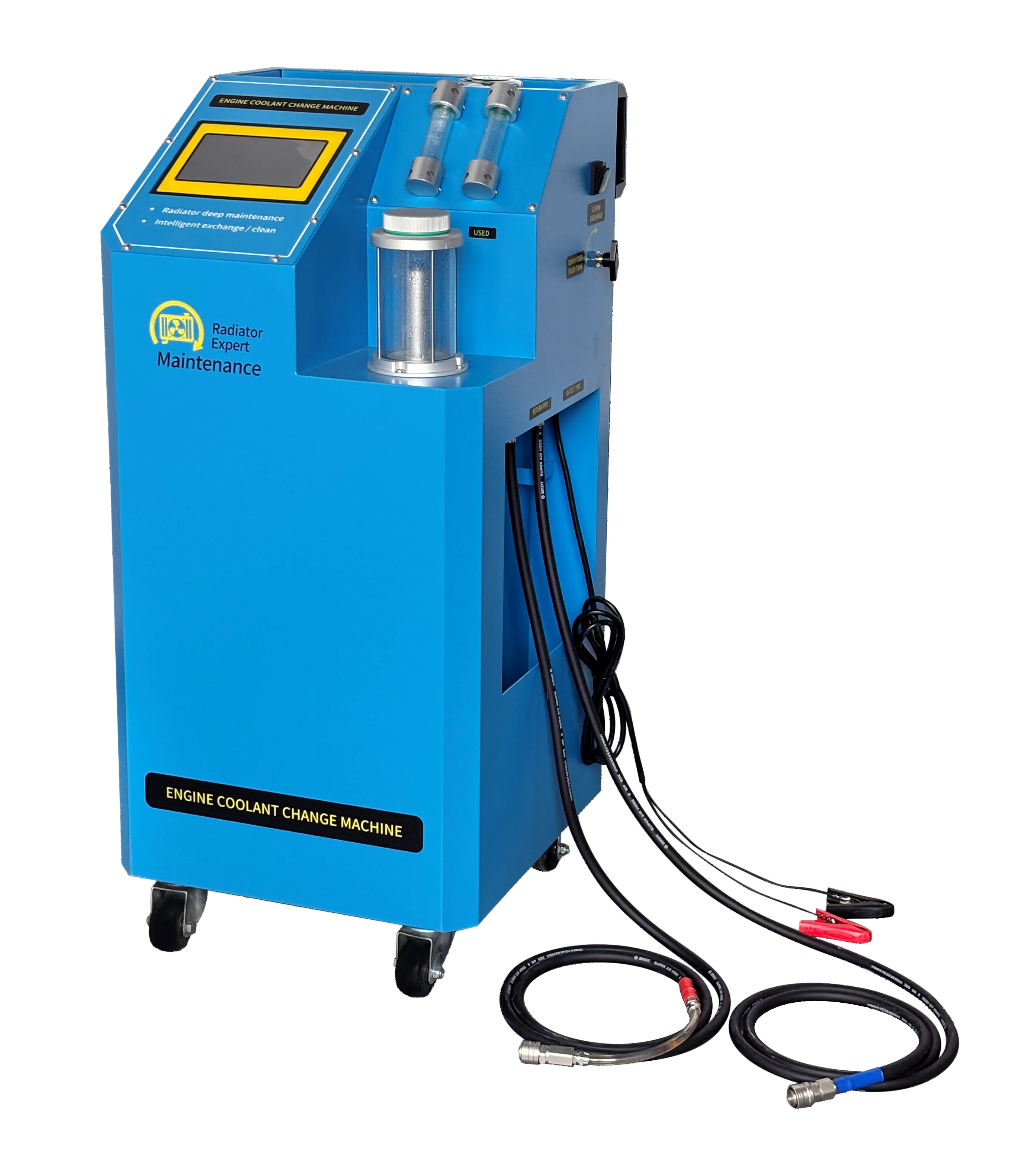 High Efficiency Fully Automated Cooling System Exchange Machine 12V DC 60W With Touchscreen & Pressure Gauge