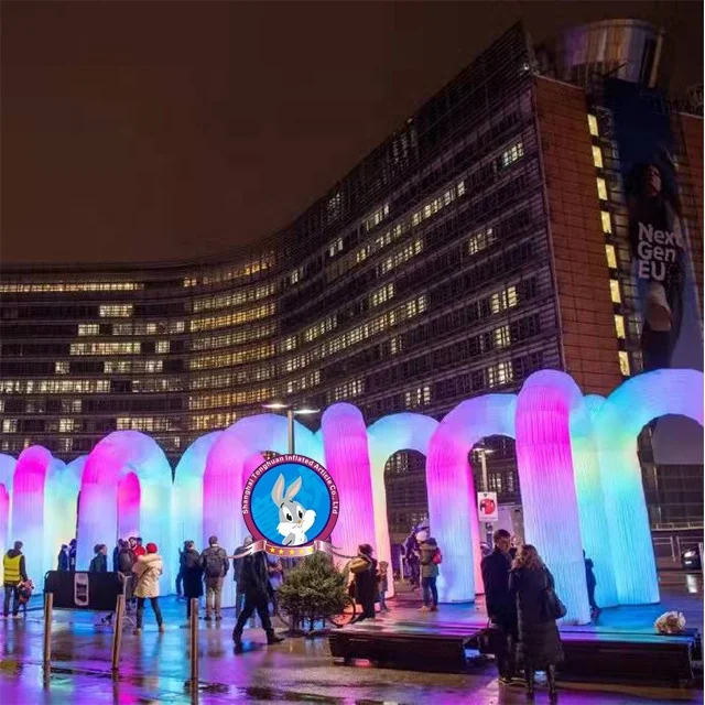 2025, feuerhemmender aufblasbarer Lichttunnel, individueller Logo-Torbogen für Weihnachten, Karneval, Markenförderungen, Außenwerbung