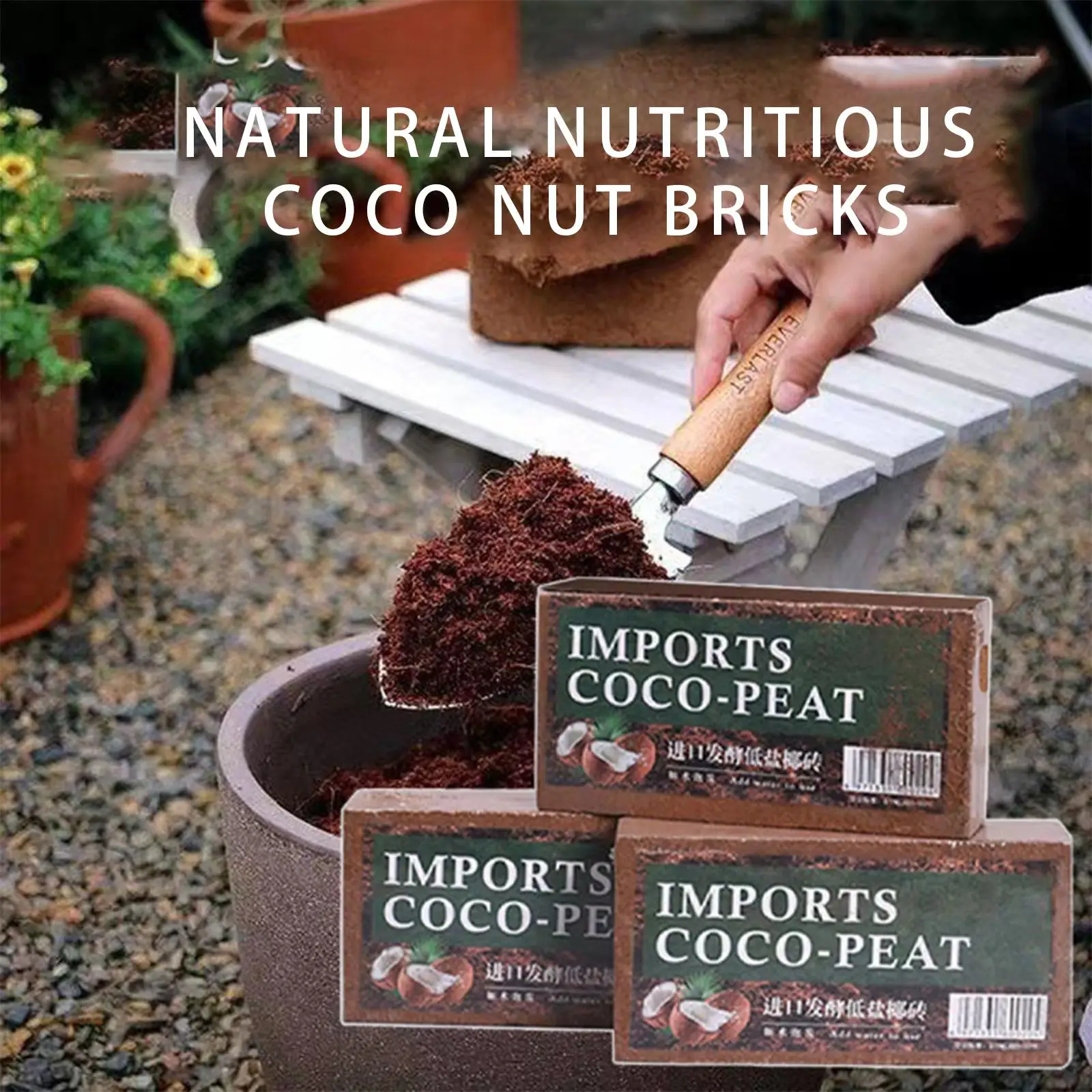 Turba de Coco para plantas, suelo de Coco, bobina de ladrillo, suelo comprimido, cáscara de fibra de Coco, mezcla de sustrato para macetas, suelo de fibra de coco