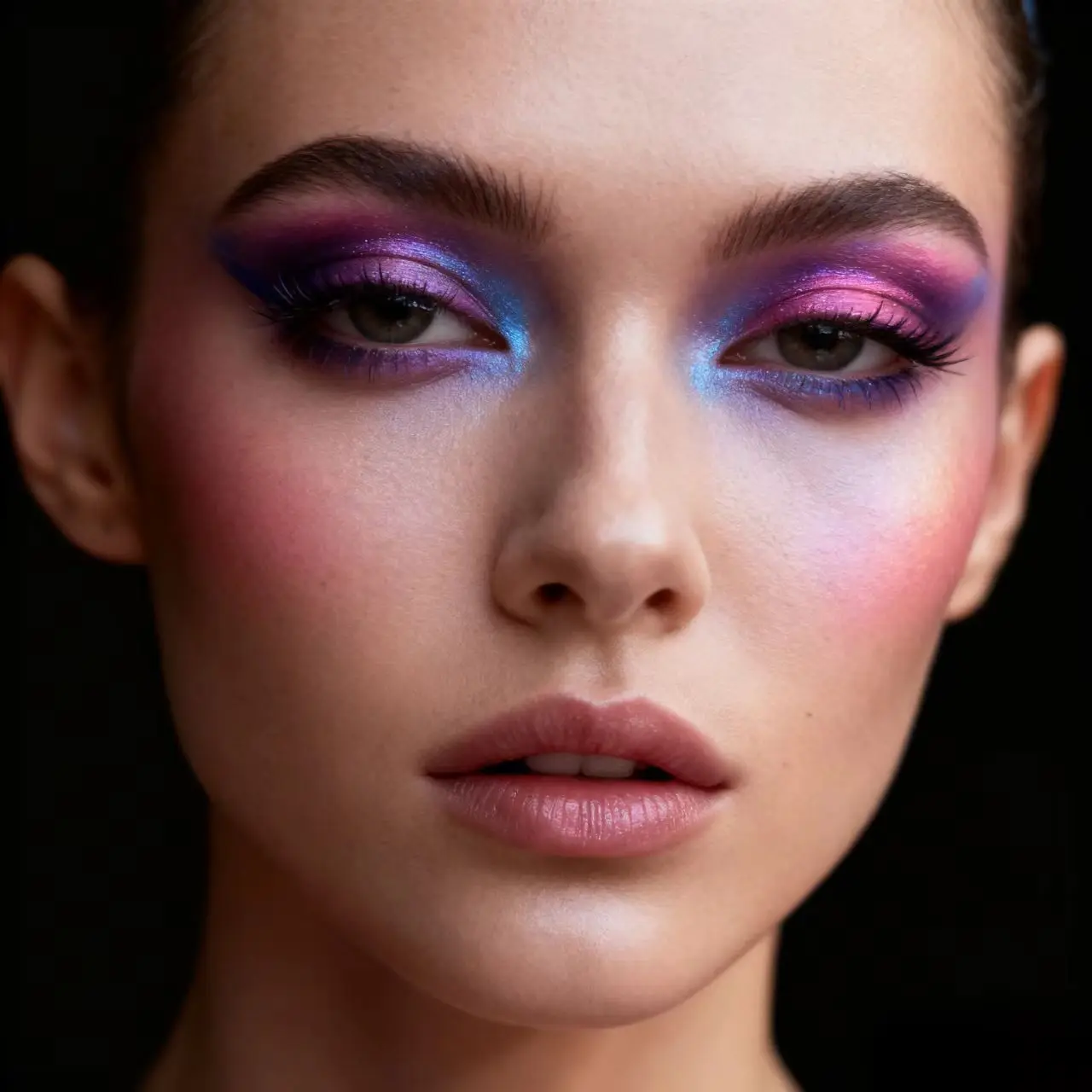 Brightening highlight body decoration supplies blue glitter pink eye shadow