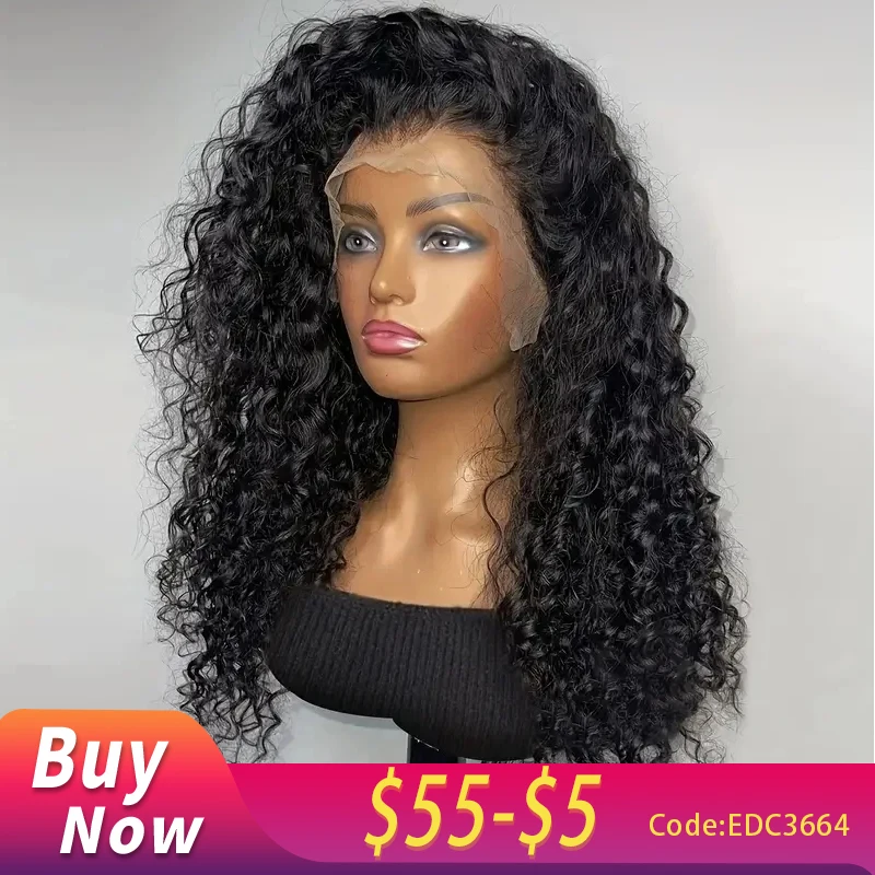 Вьющиеся парики, 100% натуральные черные человеческие волосы, 30, 40 дюймов, фронтальные парики HD на сетке, плотность 13x6 200, свободный, с глубокой волной, фронтальный парик для женщин