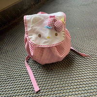 MINISO HelloKitty Kawaii Cartoon Schoolbag Girls Sweet Pink Student Large Capacity Cute Backpack Schoolchildren Birthday Present