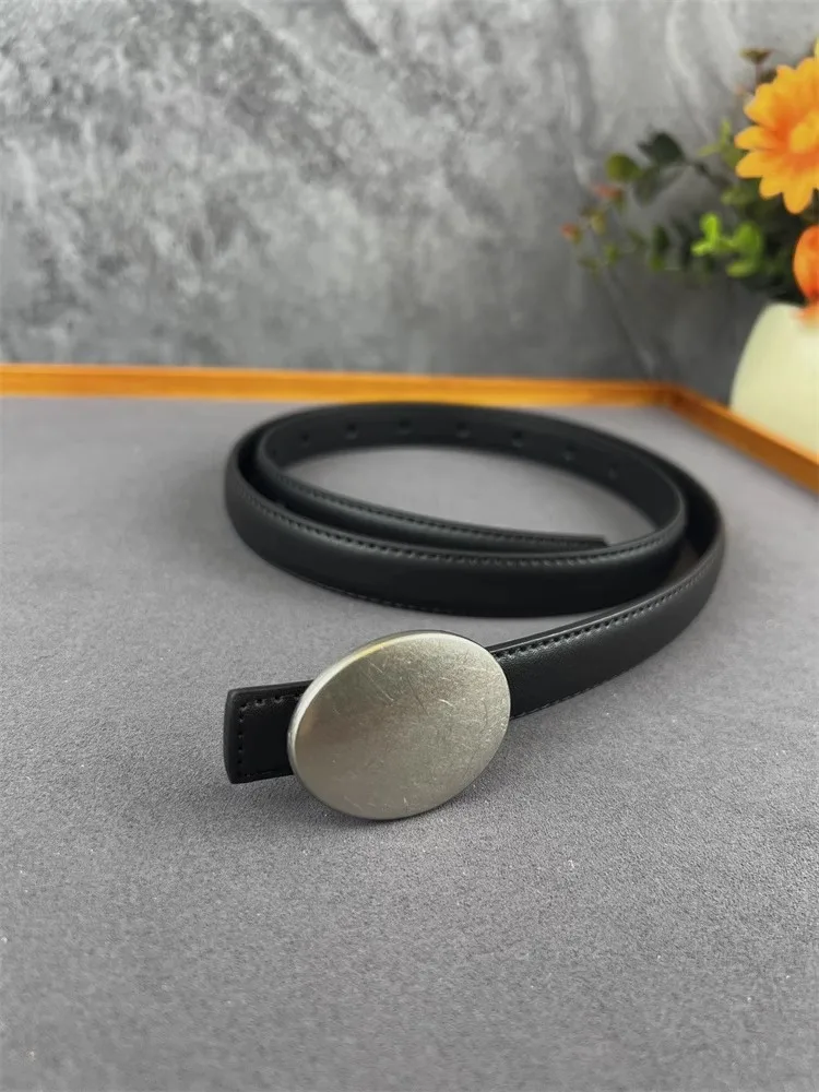 Corsetto in vera pelle con fibbia argento vintage da donna Cappotto con fascia da smoking femminile Cintura stretta per decration J1660