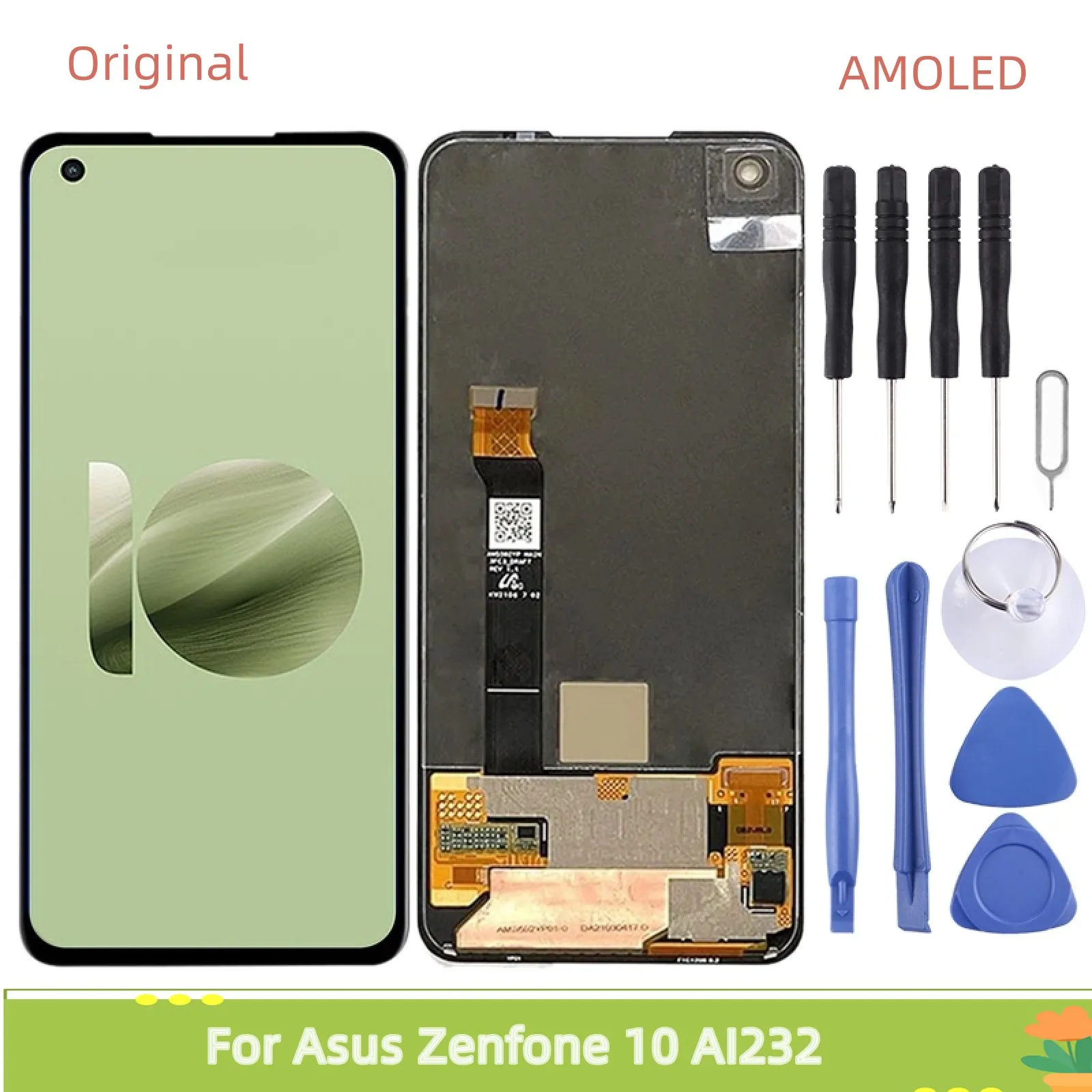 

Original AMOLED Material LCD Screen for Asus Zenfone 10 AI232 with Digitizer Full Assembly Display Phone Touch Screen Replace