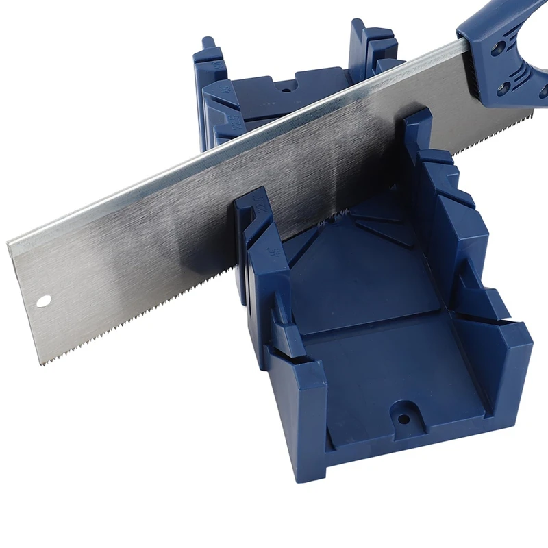 DT15 Miter Saw Kit 45° with Storage Cabinet, Steel Construction Woodworking Tools for Photo Frame Skirting, Plastic Hand Saw