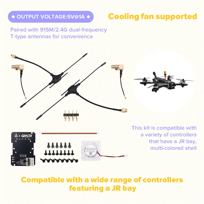 AS95-RX como tx JR-Bay kit de modificação receptor emparelhado 915m/2.4g modo duplo para fpv drone de longo alcance rc avião peça diy