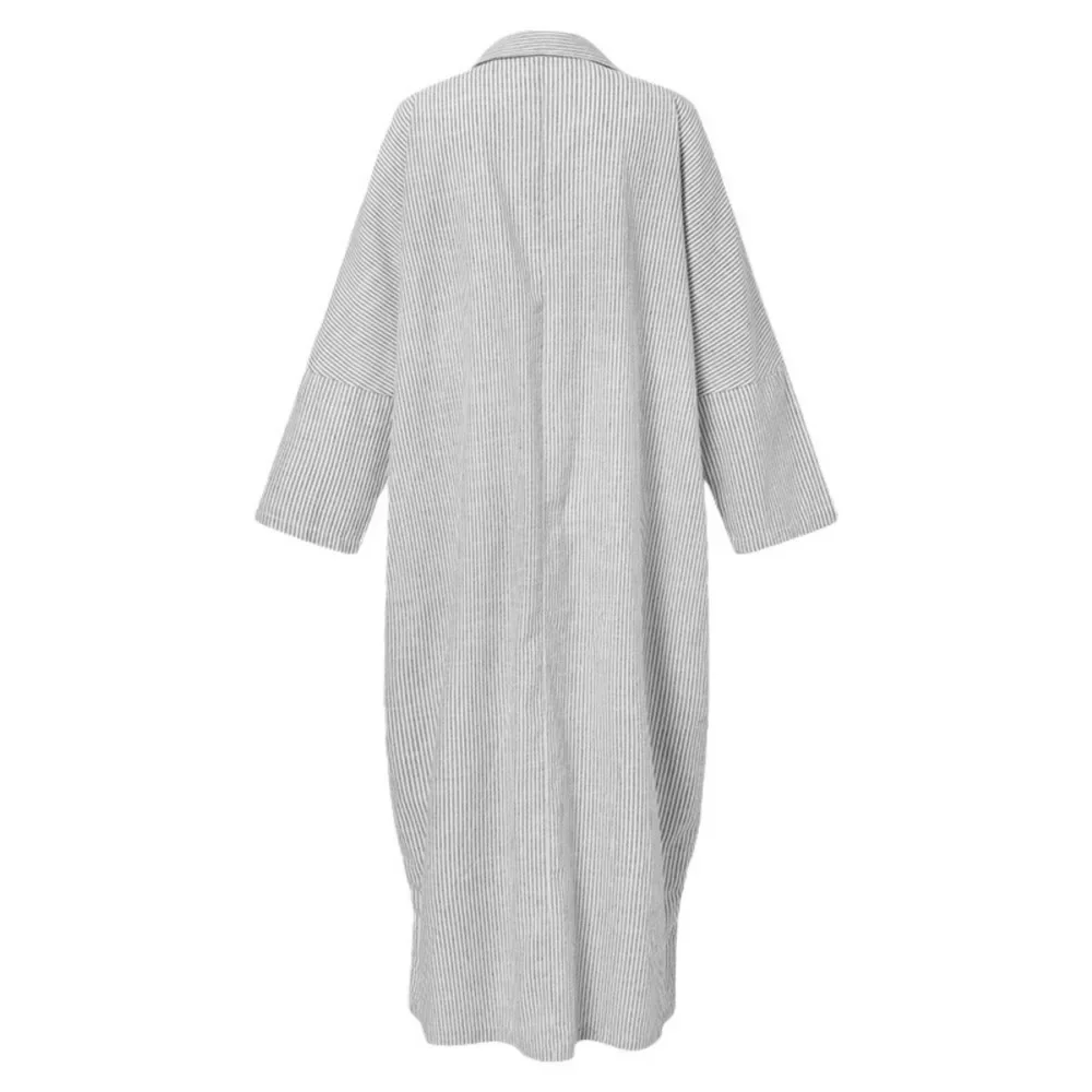 CPSYMYM, vestido camisero informal holgado con estampado a rayas de manga larga para primavera y verano, nueva moda sencilla para mujer, camisa para vacaciones en la playa Dre