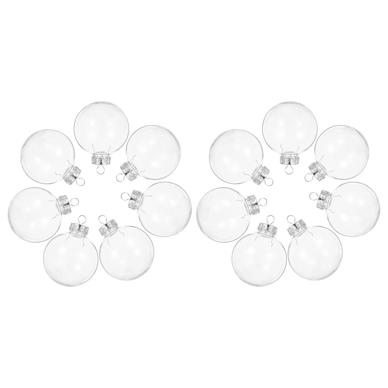 

25Pcs 8Cm Clear Craft Ornaments Transparent Round Fillable Bauble Balls for Christmas Tree Hanging Festive Holiday Decoration