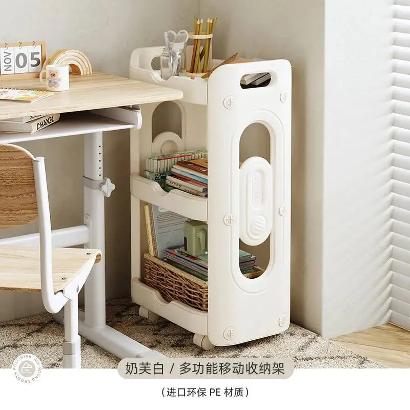 

Children Movable Bookshelf Storage Shelf Reading Baby Study Floor Shelf Bookcases Stationery Organizer Estanteria Furniture WKBS