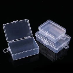 Small Boxes Rectangle Clear Plastic Jewelry Storage Case Container Packaging Box Earrings Rings Beads Collecting Home Organizer