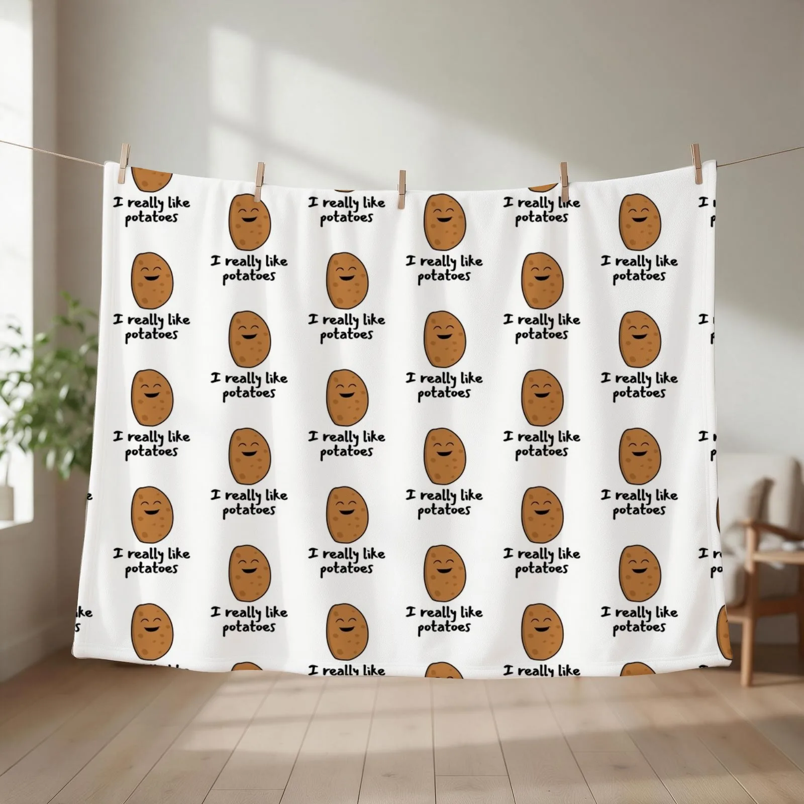 I Really Like Potatoes - Funny Potato Gift Throw Blanket Luxury Thicken Moving for winter Vintage Blankets