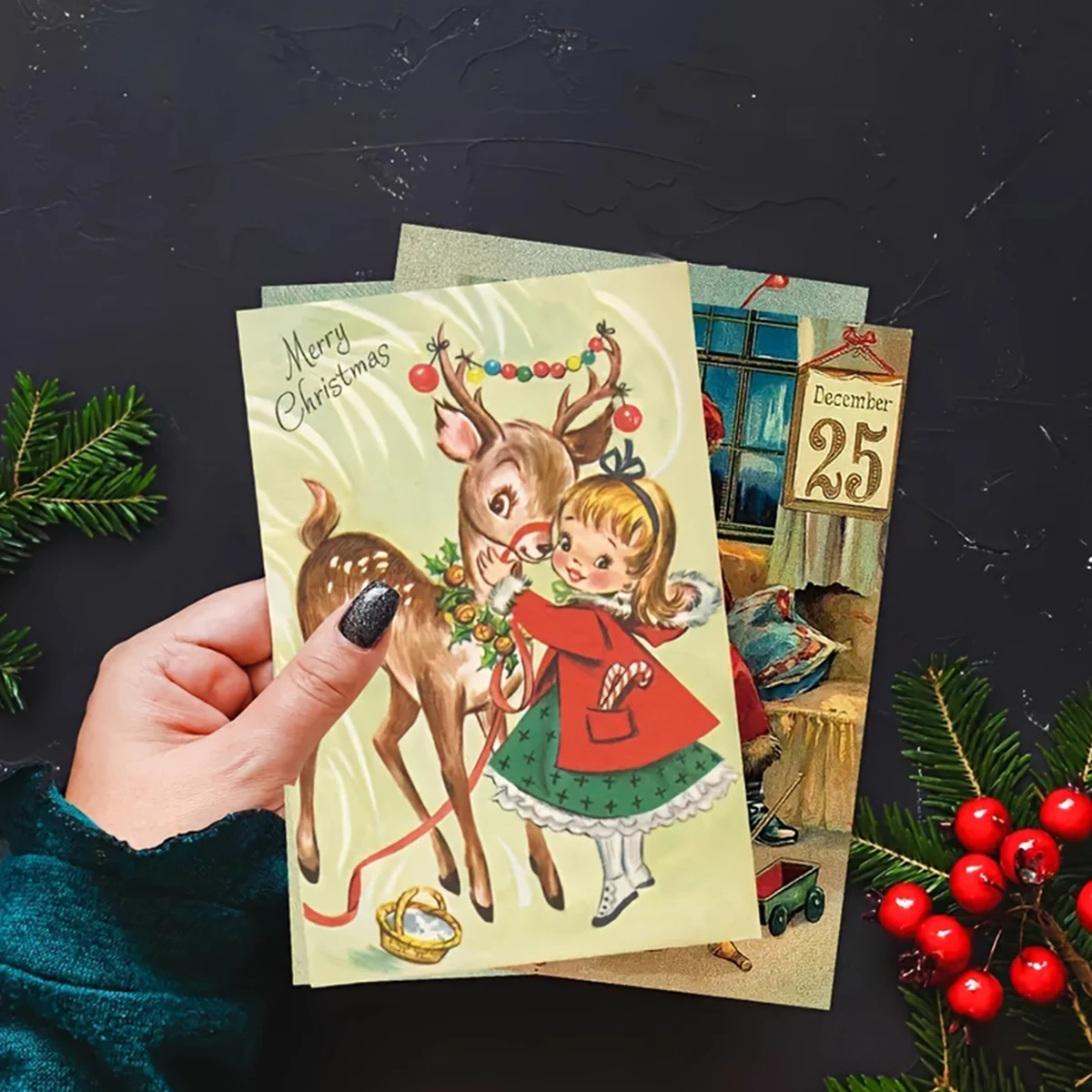 

12pcs Christmas Postcards Merry Christmas Decoration for Home 2024 Xmas Postcards Xmas Ornament Navidad Natal New Year Gift 2025
