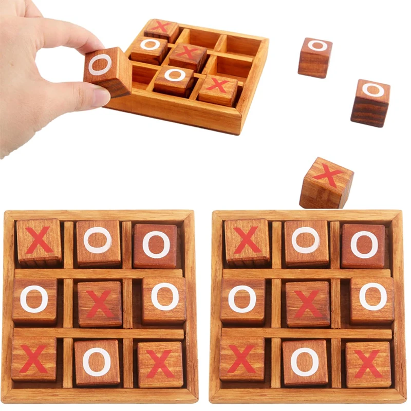 لعبة خشبية من تيك تاك تو، لعبة دعابة الدماغ، اختبار الذكاء، تحدي المنطق، التدريب، هدايا فريدة للأطفال والكبار، متعة عائلية للحفلات #1